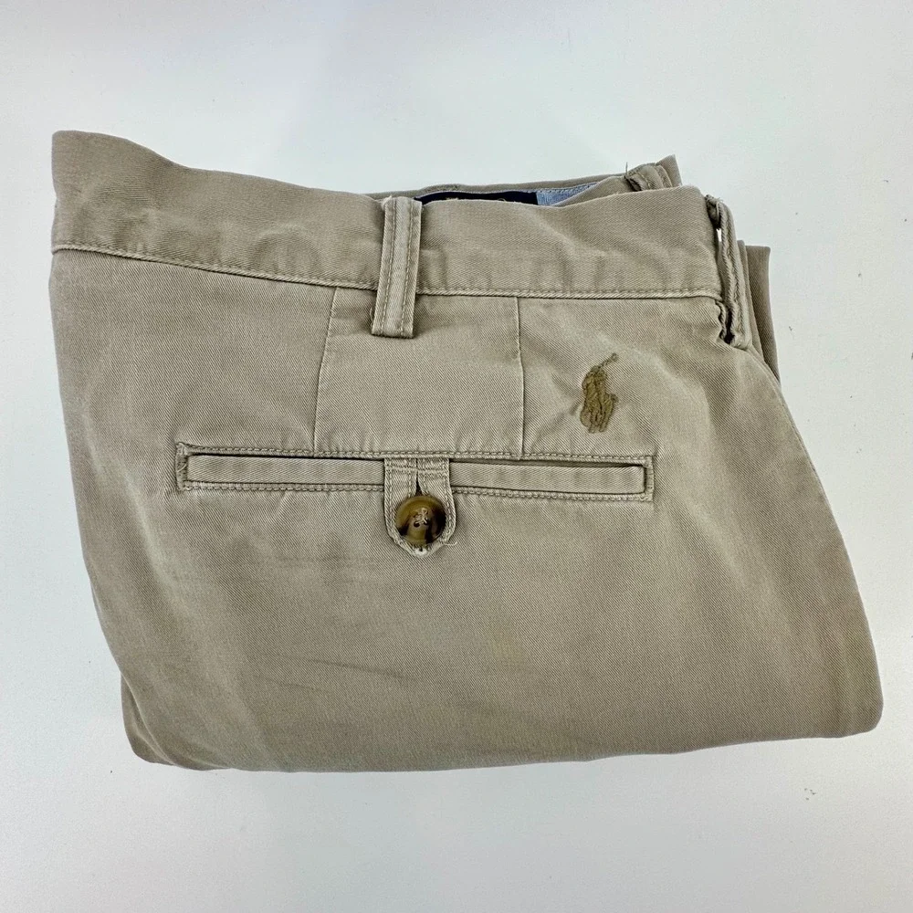 Polo Ralph Lauren Mens Stretch Straight Fit‎ Chino Pants Khaki Tan 36/30 36x30